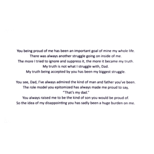 A picture of the back of a card with an excerpt from a poem.