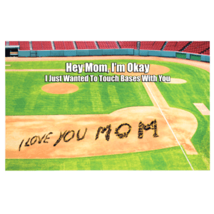 A baseball field with the words 