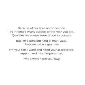 A card with an image of a man and the words 