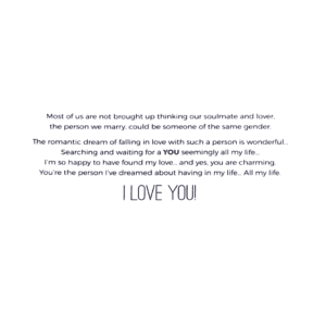 A card with the words i love you written in it.