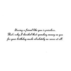 A card with the words 
