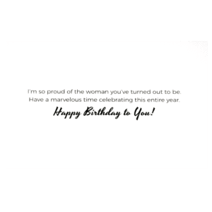 A birthday card with the message 