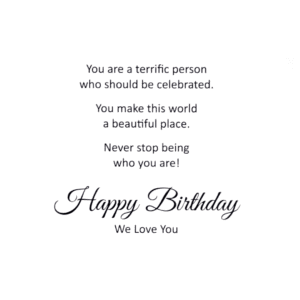 A birthday card with the words 