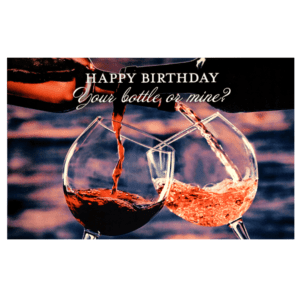 A person pouring wine into a glass with the words 