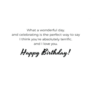 A birthday card with the words 
