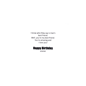A birthday card with the words happy birthday