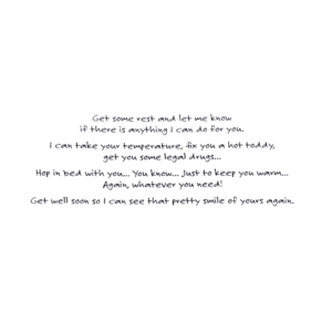 A card with the poem 