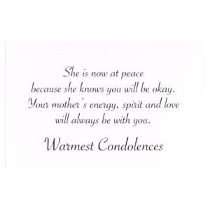 A card with the words 