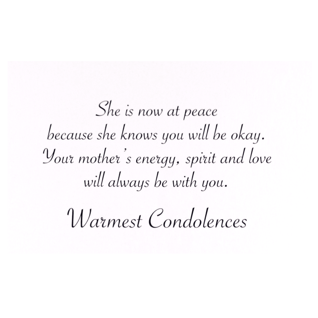 A card with the words " warmest condolences ".