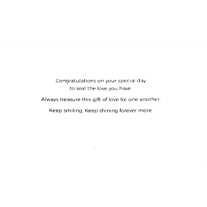 A card with the words congratulations on your special day.