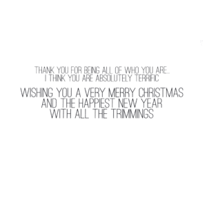 A card with the words thank you for being all of who you are.