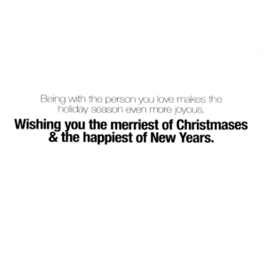A christmas card with the words 