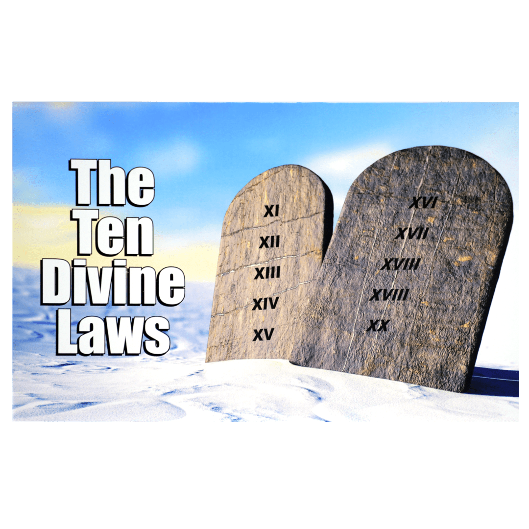 A picture of the ten divine laws.