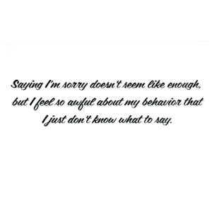 A green background with the words saying i 'm sorry doesn 't seem like enough, but i feel so awful about my behavior that i just don