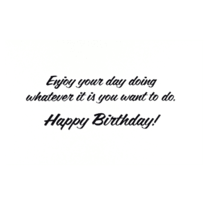 A birthday card with the message 