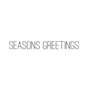 A green background with the words seasons greetings