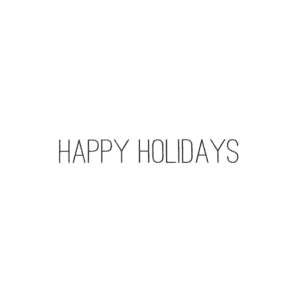 A green background with the words happy holidays written in grey.