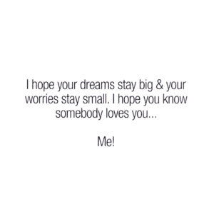 A card with the words 