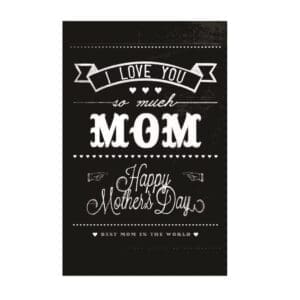 A black and white card with the words 