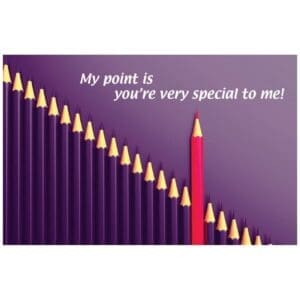 A red pencil is in the middle of a row of yellow pencils.