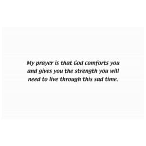 A prayer card with the words 