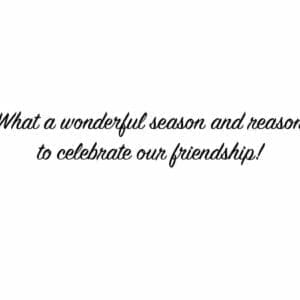 A quote about friendship is written in black.