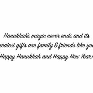 A quote about hanukkah and happy new year.