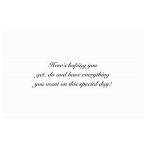 A card with the words 