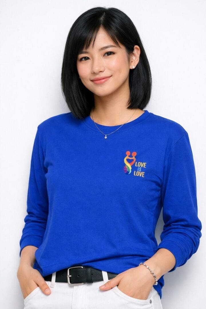 Embroidered Crew Neck Long Sleeve T-Shirt - Image 3